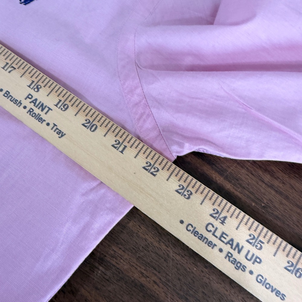 Polo Ralph Lauren Mens Large Pre-Owned Shirt Pink Slim Fit 100% Cotton Stretch - Picture 11 of 12